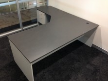  Ecotech Rectangular Shape Desk 1800 X 900. Attached Splayed 900 X 450 Return With Fitted Pedestal